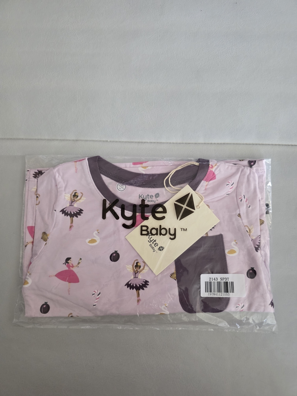 NWT Kyte Baby Long Sleeve Toddler Crew Neck Tee in Sugar Plum - Size 3T